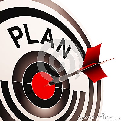 Plan Target Shows Planning, Missions And Goals Stock Photo