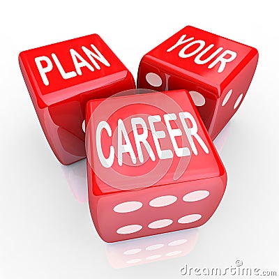 Plan Your Career Dice Gamble Future Opportunity Stock Photo