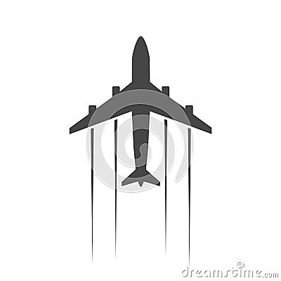 Plane and airplane icon Vector Illustration