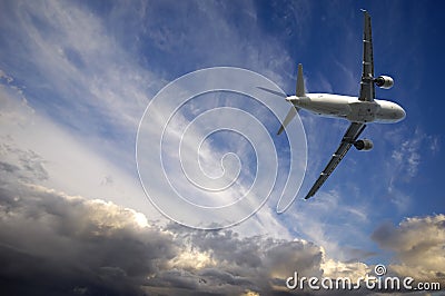 Plane and bad weather Stock Photo