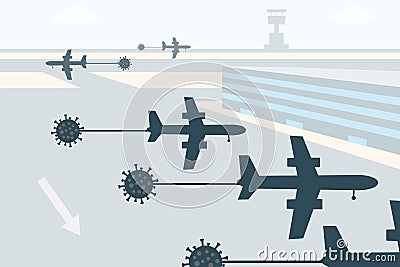 Plane Ball & Chain Vector Illustration
