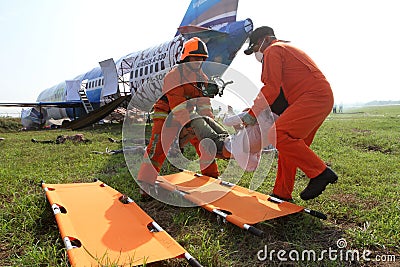 Plane crash simulation Editorial Stock Photo