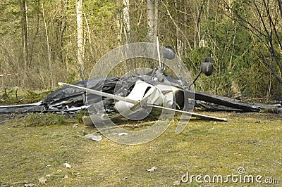 plane crash after technical or human error Stock Photo