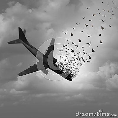 Plane Disappearance Cartoon Illustration