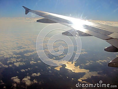 The plane flying Stock Photo