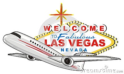 Las vegas and airplene Stock Photo