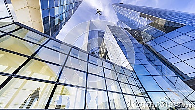 Flying over modern Buildings Editorial Stock Photo
