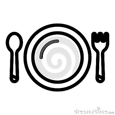 Plane gourmet meal icon, outline style Vector Illustration