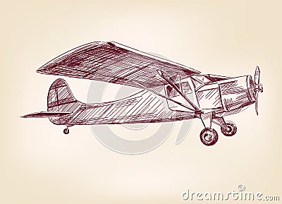 Plane hand drawn vector llustration Vector Illustration