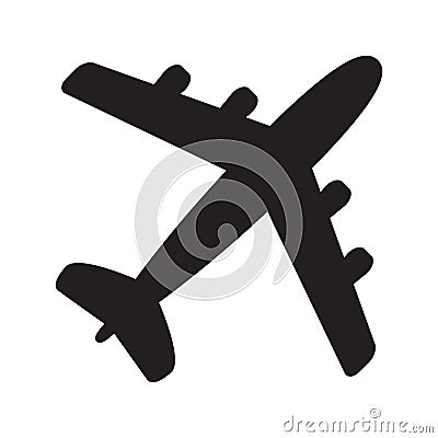 Plane icon isolated on white background, airplane symbol in flat style. Airplane sign Vector Illustration