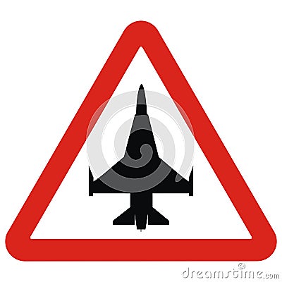 Airport, road sign, triangle shape, eps. Vector Illustration