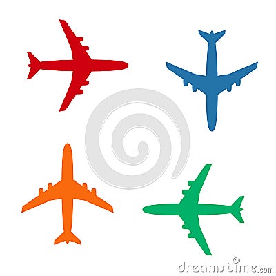 Plane icons vector, solid illustration, color pictograms isolated on white Vector Illustration