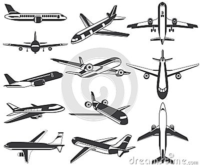 Plane icons Stock Photo