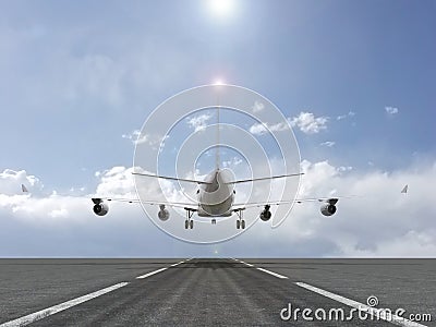 Plane landing Cartoon Illustration