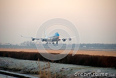 Plane landing Stock Photo