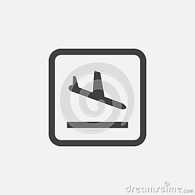 Plane landing icon Vector illustration isolated on white . Vector Illustration