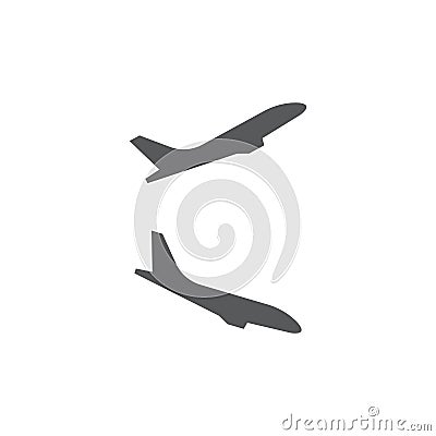 Plane landing, takeoff vector icon symbol isolated on white background Vector Illustration