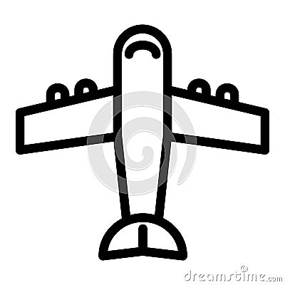 Plane line icon. Airplane illustration isolated on white. Aircraft outline style design, designed for web and app. Eps Vector Illustration