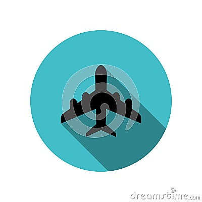 Plane long shadow icon. Simple glyph, flat vector of transport icons for ui and ux, website or mobile application Stock Photo