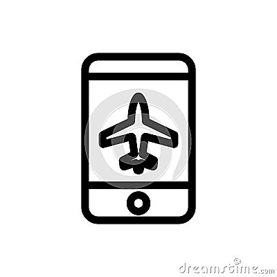 Plane phone icon vector. Isolated contour symbol illustration Cartoon Illustration