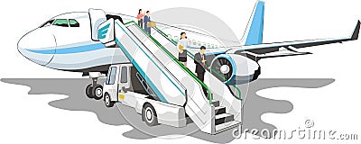 Plane with ramp Vector Illustration