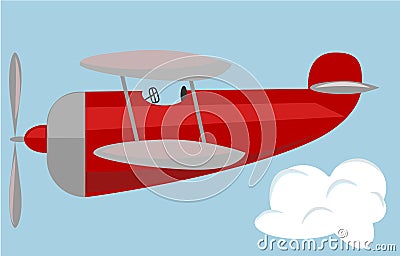 Plane in retro style, vector illustration Vector Illustration