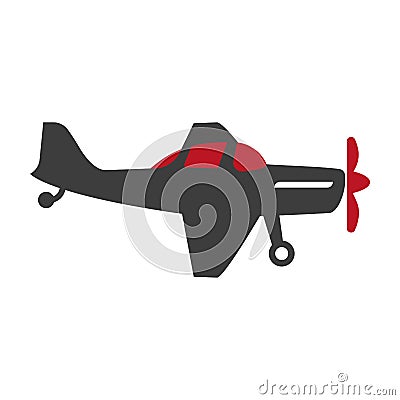 Plane silhouette isolated on white vector flat illustration Vector Illustration