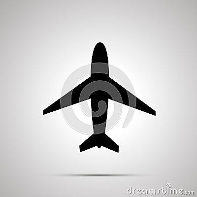 Plane simple black icon Stock Photo