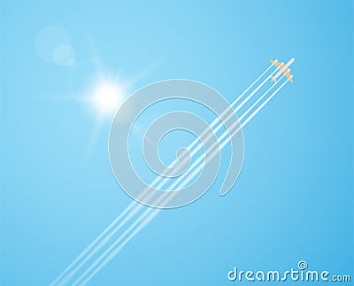 Plane in the sky Vector Illustration