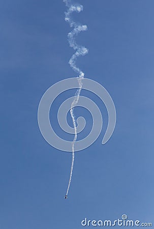 Plane spiraling Stock Photo