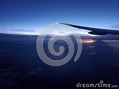 plane sunset Stock Photo