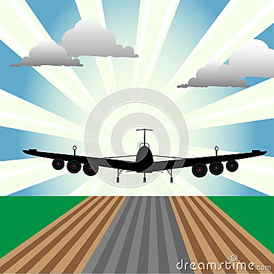 Plane at takeoff Vector Illustration