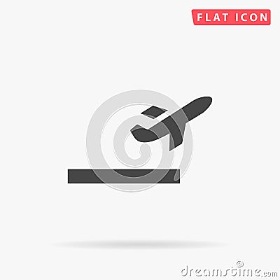 Plane takeoff flat vector icon Vector Illustration