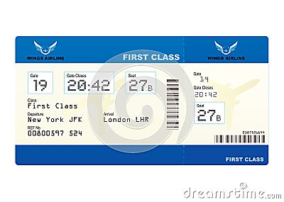 Plane ticket Vector Illustration