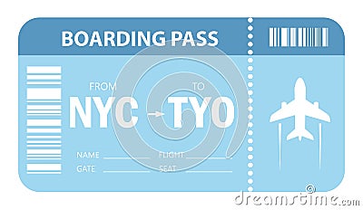 Plane ticket vector icon Vector Illustration