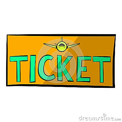 Plane tickets icon, icon cartoon Vector Illustration