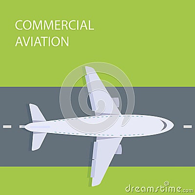 Plane top view Vector Illustration