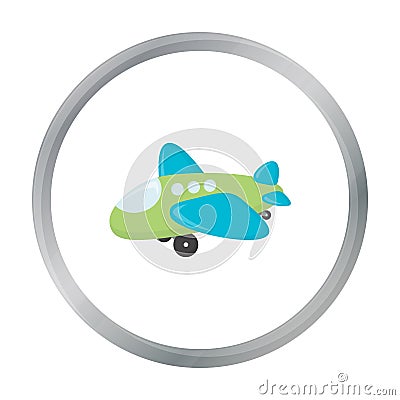 Plane toy cartoon icon. Illustration for web and mobile design. Vector Illustration