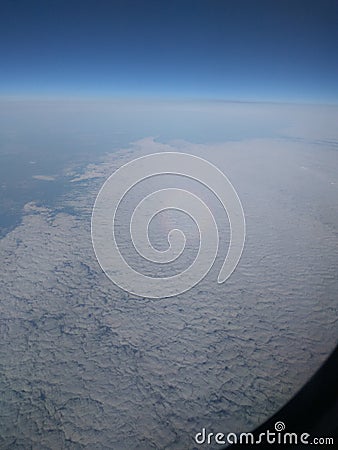 Plane window viev Stock Photo