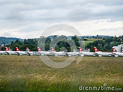 Planes grounded due to covid Editorial Stock Photo