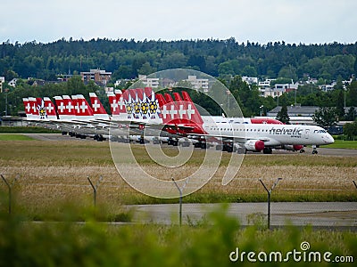 Planes grounded due to covid Editorial Stock Photo