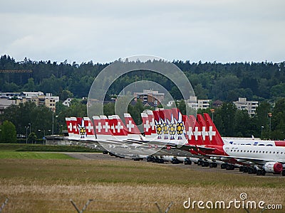 Planes grounded due to covid Editorial Stock Photo
