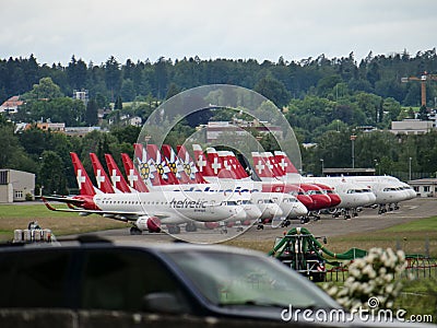 Planes grounded due to covid Editorial Stock Photo