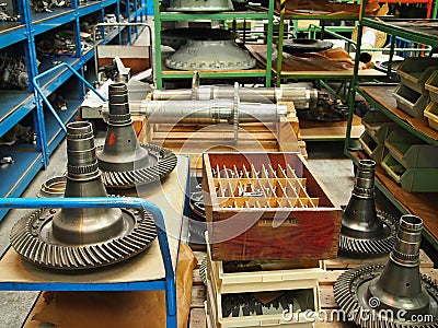 Planes and helicopters repair shop Stock Photo