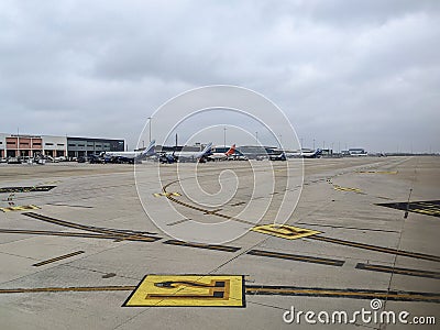 Planes at the T1 terminal at Kempegowda International Airport Bengaluru, India. Editorial Stock Photo