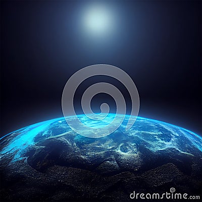 Planet as seen in outer space. Earth as seen from space. View of blue planet Earth Stock Photo