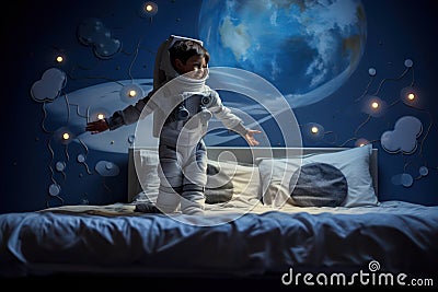 Planet background spaceman cosmonaut space star science galaxy technology astronomy astronaut universe person Stock Photo