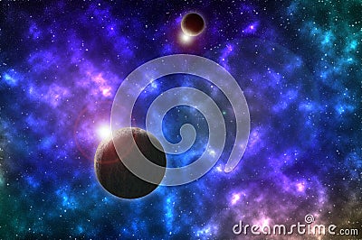 Planet in the beautiful blue space Stock Photo