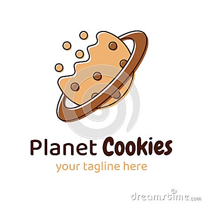 Planet cookie logo. Vector Illustration