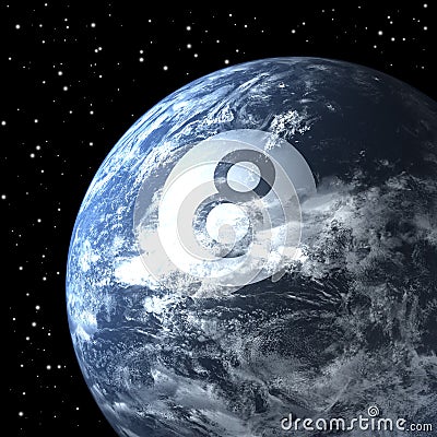 Planet earth as billiard ball, magic eight ball Stock Photo